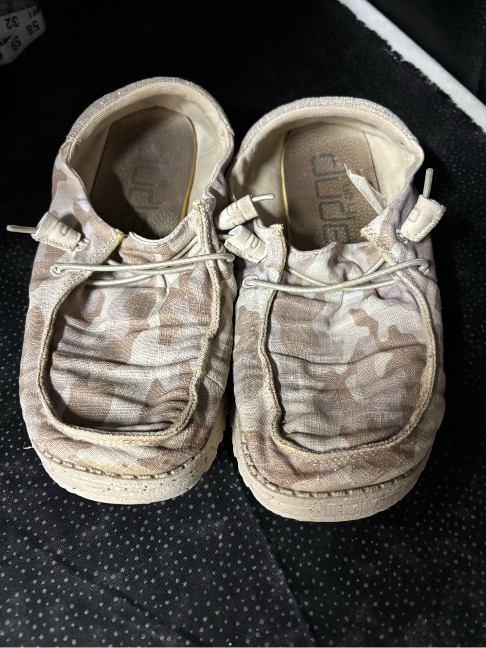 Hey Dude Beige Camo Slip-On Sneakers